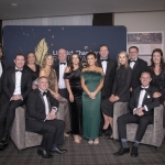 from left to right: Paul Brady, Eanna Brennan, Elaine Carroll, Mike Johnson,Susan Walshe, Andy Cleary, Catherine Lavin, Leanne Stern,  Mark Herarty, Ciara Sheehan, Paddy Finn, Michael Keane, Deborah Finn all from EY/ Sponsor of Best ESG: Environmental Impact Award