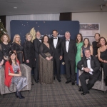 left to right - Noranne McDermott Yvonne O’Keffee, Niamh Condon, Attracta Mulryan Noel Gavin, Catherine Duff all from Northern Trust, An Taoiseach, John Kiely - Limerick Hurling Manger, Ailbhe Ni Mhurchú, Heather Hamilton, Eimear Corridor, Martina Keane, Mike Goode, seated Annmarie O Hara all from Northern Trust and Minister Kieran O Donnell / Sponsor of Best Not for Profit Award