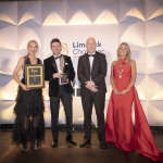 Best Emerging Business Award Winner. From left to right: Dee Ryan - CEO Limerick Chamber, Paul Byrnes - Maverick / Award winner, Gordan Daly - Limerick City and County Council / Award Sponsor, Miriam O’Connor - President Limerick Chamber.