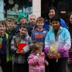 Nolin Guinane and Angela O'Sullivan (back) with children from St Paul's Scouts at the Festival of Kindness fun day on Bedford Row. Picture: Sophie Goodwin/ilovellimerick