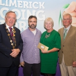 10.10. 2017. Mayor of the City and County of Limerick Cllr Stephen Keary and Noel Earlie, JP McManus Charitable Foundation presented the Residential Area Category 2nd place (€1,500) to Monaleeen Park accepted by Aelish Nagle and Jimmy Kelly. Limerick Going for Gold, which is sponsored by the JP McManus Charitable Foundation, has a total prize pool of over €75,000. It is organised by Limerick City and County Council and supported by Limerick’s Live 95FM, The Limerick Leader and The Limerick Chronicle, The Limerick Post, Parkway Shopping Centre, I Love Limerick and Southern Marketing Media & Design. Picture: Alan Place