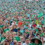 Limerick hurlers homecoming 2022 - supporters in green and white swept into the city and the TUS Gaelic Grounds to welcome the three-in-a-row All-Ireland hurling champions. Picture: Kris Luszczki/ilovelimerick