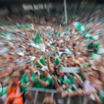 Limerick hurlers homecoming 2022 - supporters in green and white swept into the city and the TUS Gaelic Grounds to welcome the three-in-a-row All-Ireland hurling champions. Picture: Kris Luszczki/ilovelimerick