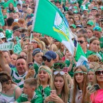 Limerick hurlers homecoming 2022 - supporters in green and white swept into the city and the TUS Gaelic Grounds to welcome the three-in-a-row All-Ireland hurling champions. Picture: Kris Luszczki/ilovelimerick