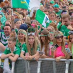 Limerick hurlers homecoming 2022 - supporters in green and white swept into the city and the TUS Gaelic Grounds to welcome the three-in-a-row All-Ireland hurling champions. Picture: Kris Luszczki/ilovelimerick