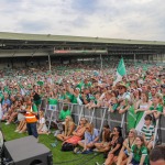 Limerick hurlers homecoming 2022 - supporters in green and white swept into the city and the TUS Gaelic Grounds to welcome the three-in-a-row All-Ireland hurling champions. Picture: Kris Luszczki/ilovelimerick