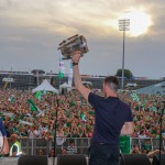 Limerick hurlers homecoming 2022 - supporters in green and white swept into the city and the TUS Gaelic Grounds to welcome the three-in-a-row All-Ireland hurling champions. Picture: Kris Luszczki/ilovelimerick