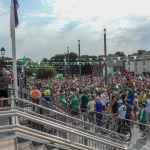 Limerick hurlers homecoming 2022 - supporters in green and white swept into the city and the TUS Gaelic Grounds to welcome the three-in-a-row All-Ireland hurling champions. Picture: Kris Luszczki/ilovelimerick