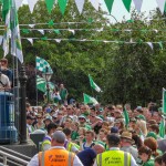 Limerick hurlers homecoming 2022 - supporters in green and white swept into the city and the TUS Gaelic Grounds to welcome the three-in-a-row All-Ireland hurling champions. Picture: Kris Luszczki/ilovelimerick