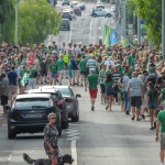 Limerick hurlers homecoming 2022 - supporters in green and white swept into the city and the TUS Gaelic Grounds to welcome the three-in-a-row All-Ireland hurling champions. Picture: Kris Luszczki/ilovelimerick