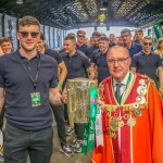 Limerick hurlers homecoming 2022 - supporters in green and white swept into the city and the TUS Gaelic Grounds to welcome the three-in-a-row All-Ireland hurling champions. Picture: Kris Luszczki/ilovelimerick