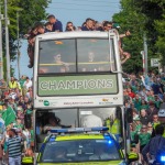 Limerick hurlers homecoming 2022 - supporters in green and white swept into the city and the TUS Gaelic Grounds to welcome the three-in-a-row All-Ireland hurling champions. Picture: Kris Luszczki/ilovelimerick