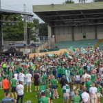 Limerick hurlers homecoming 2022 - supporters in green and white swept into the city and the TUS Gaelic Grounds to welcome the three-in-a-row All-Ireland hurling champions. Picture: Kris Luszczki/ilovelimerick