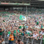 Limerick hurlers homecoming 2022 - supporters in green and white swept into the city and the TUS Gaelic Grounds to welcome the three-in-a-row All-Ireland hurling champions. Picture: Kris Luszczki/ilovelimerick