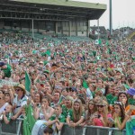 Limerick hurlers homecoming 2022 - supporters in green and white swept into the city and the TUS Gaelic Grounds to welcome the three-in-a-row All-Ireland hurling champions. Picture: Kris Luszczki/ilovelimerick