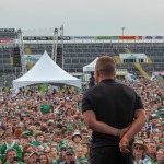 Limerick hurlers homecoming 2022 - supporters in green and white swept into the city and the TUS Gaelic Grounds to welcome the three-in-a-row All-Ireland hurling champions. Picture: Kris Luszczki/ilovelimerick