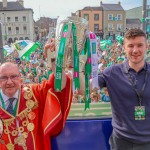 Limerick hurlers homecoming 2022 - supporters in green and white swept into the city and the TUS Gaelic Grounds to welcome the three-in-a-row All-Ireland hurling champions. Picture: Kris Luszczki/ilovelimerick