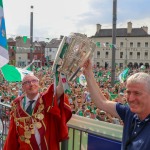 Limerick hurlers homecoming 2022 - supporters in green and white swept into the city and the TUS Gaelic Grounds to welcome the three-in-a-row All-Ireland hurling champions. Picture: Kris Luszczki/ilovelimerick