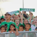 Limerick hurlers homecoming 2022 - supporters in green and white swept into the city and the TUS Gaelic Grounds to welcome the three-in-a-row All-Ireland hurling champions. Picture: Kris Luszczki/ilovelimerick