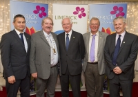 For the second year running, the West Limerick village of Athea has been named the overall winner of the Limerick in Bloom competition. 44 other groups throughout County Limerick were honoured for their participation in the annual competition, now in it's seventh year, at an awards ceremony held at the Woodlands House Hotel in Adare, Co. Limerick. Pictured, from left to right, are Limerick hurling manager TJ Ryan, Cathaoirleach of Limerick City & County Council, Cllr. Kevin Sheahan, Gerry Boland of the JP McManus Charitable Foundation, Noel Earlie of the JP McManus Benevolent Fund, and Christy O'Connor, Senior Executive Officer, Limerick City and County Council. Picture credit: Diarmuid Greene/Fusionshooters