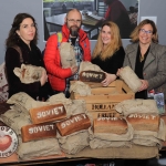 Pictured in the Cleeves Condensed Milk Factory for the Limerick Inside Out initiative with the 'Bread Not Profits' cast and crew are the event organisers Kate Hodmon, Martin Shannon, Anne Warren-Perkinson and Tracey Gleeson. Picture: Conor Owens/ilovelimerick.