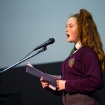10/04/2019
Shannon Kerrigan, aged 14, from the Living Out Loud youth club, Moyross, performs during the Limerick Learning Neighbourhoods event at The Life Centre, Henry Street, Limerick.
Picture by Diarmuid Greene