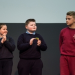 10/04/2019
Prizewinners Kayla Brown, aged 8, Angus Birmingham aged 10, and Leon Daly, aged 12, during the Limerick Learning Neighbourhoods event at The Life Centre, Henry Street, Limerick
Picture by Diarmuid Greene