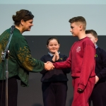 10/04/2019
Fresh Film Festival Director and Art Teacher Jayne Foley with prizewinners Kayla Brown, aged 8, Angus Birmingham aged 10, and Leon Daly, aged 12, during the Limerick Learning Neighbourhoods event at The Life Centre, Henry Street, Limerick
Picture by Diarmuid Greene