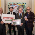 Pat O'Neill, Special Advisor to limerick City Monopoly, Jake Houghton, Monopoly, Cllr Kieran O'Hanlon, Mayor Limerick City and County, Graham Barnes, Limerick City Monopoly. Picture: Cian Reinhardt/ilovelimerick