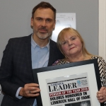 Richard Lynch, founder and editor of ilovelimerick.com and Eileen O'Riordan pictured at the award ceremony for Limerick Person of the Year 2018 at the Clayton Hotel, Steamboat Quay, Limerick. Picture: Conor Owens/ilovelimerick.