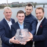 The All-Ireland Limerick Senior Hurling champions have been named Limerick Person of the Year 2018. Pictured at the award ceremony was John Kiely, Limerick Senior Hurling Manager with Limerick Senior Hurlers Alan Feely, Richie English and Paul Browne at the Clayton Hotel, Steamboat Quay, Limerick. Picture: Conor Owens/ilovelimerick.