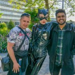 Pictured at the Limerick Pride 2022 press launch at the Hunt Museum are Kris Luszczki,  Ryan as ‘Catwoman’ and Farhan Saeed. Picture: Kris Luszczki/ilovelimerick