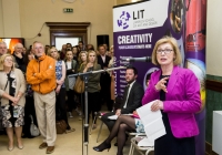 06/06/2015Limerick School of Art and Design students will have their final year work shown in the college as part of the graduate exhibition. The art exhibition - labelled âONâ - which will feature all mediums, including ceramics, photography, printmaking, sculpture and fashion, was officially opened by Minister Jan O'Sullivan TD, Minister for Education and Skills, on Saturday, at 3pm, and will run until June 14th. It will be open to the public daily from 9.30am to 4.30pm.Pictured at the launch of the exhibition is Jan O'Sullivan TD, Minister for Education and Skills.Limerick School of Art & Design, Clare Street, Limerick.Picture: Diarmuid Greene/Fusionshooters