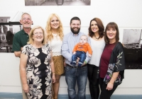 06/06/2015Limerick School of Art and Design students will have their final year work shown in the college as part of the graduate exhibition. The art exhibition - labelled âONâ - which will feature all mediums, including ceramics, photography, printmaking, sculpture and fashion, was officially opened by Minister Jan O'Sullivan TD, Minister for Education and Skills, on Saturday, at 3pm, and will run until June 14th. It will be open to the public daily from 9.30am to 4.30pm.Pictured at the launch of the exhibition are Tom Harris, Olive Harris, graduate Shauna Harris, Joe Nolan with his 10-week-old son Jackson Nolan, Emma Harris, and Katie Harris, alongside part of Shauna's collection entitled 'Traverse and Occupy'.Limerick School of Art & Design, Clare Street, Limerick.Picture: Diarmuid Greene/Fusionshooters