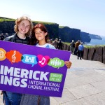 REPRO FREE
080624
Choirs led by acclaimed conductor Bernie Sherlock and members of New Dublin Voices perform against the iconic backdrop of the Cliffs of Moher as part of the annual Limerick Sings International Choral Festival running 7th - 9th June. PIctured are Katie Stoker Phelan and Grainne Dignam of the New Dublin Voices Choir following thier performance at the Cliffs of Moher in Clare. Pic Arthur Ellis.