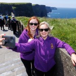 REPRO FREE
080624
Choirs led by acclaimed conductor Bernie Sherlock and members of New Dublin Voices perform against the iconic backdrop of the Cliffs of Moher as part of the annual Limerick Sings International Choral Festival running 7th - 9th June. PIctured after their performance at the Cliffs of Moher in Clare are Mary McLaughlin and Jill Verrecchia, Kinswood Community Choir Tallaght. Pic Arthur Ellis.