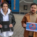 The Limerick community and Ukrainian people came together on Bedford Row, Limerick in a show of solidarity with Ukrainian President Zelensky as he addressed the Irish parliament. Picture: Richard Lynch/ilovelimerick