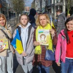 The Limerick community and Ukrainian people came together on Bedford Row, Limerick in a show of solidarity with Ukrainian President Zelensky as he addressed the Irish parliament. Picture: Richard Lynch/ilovelimerick