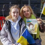 The Limerick community and Ukrainian people came together on Bedford Row, Limerick in a show of solidarity with Ukrainian President Zelensky as he addressed the Irish parliament. Picture: Richard Lynch/ilovelimerick