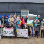 The Limerick community and Ukrainian people came together on Bedford Row, Limerick in a show of solidarity with Ukrainian President Zelensky as he addressed the Irish parliament. Picture: Richard Lynch/ilovelimerick