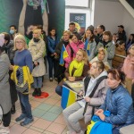 The Limerick community and Ukrainian people came together on Bedford Row, Limerick in a show of solidarity with Ukrainian President Zelensky as he addressed the Irish parliament. Picture: Richard Lynch/ilovelimerick