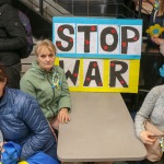 The Limerick community and Ukrainian people came together on Bedford Row, Limerick in a show of solidarity with Ukrainian President Zelensky as he addressed the Irish parliament. Picture: Richard Lynch/ilovelimerick