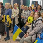 The Limerick community and Ukrainian people came together on Bedford Row, Limerick in a show of solidarity with Ukrainian President Zelensky as he addressed the Irish parliament. Picture: Richard Lynch/ilovelimerick