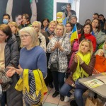 The Limerick community and Ukrainian people came together on Bedford Row, Limerick in a show of solidarity with Ukrainian President Zelensky as he addressed the Irish parliament. Picture: Richard Lynch/ilovelimerick