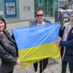 The Limerick community and Ukrainian people came together on Bedford Row, Limerick in a show of solidarity with Ukrainian President Zelensky as he addressed the Irish parliament. Picture: Richard Lynch/ilovelimerick