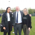 Pictured at the GAA grounds of Limerick Institute of Technology for the World Record for Most Nationalities to Take Part in a Hurling Match are Laura Downey, Sean Malone and Katie Brennon. Picture: Conor Owens/ilovelimerick.