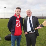 Pictured at the GAA grounds of Limerick Institute of Technology for the World Record for Most Nationalities to Take Part in a Hurling Match are Aaron Tier, Irish soccer player, and Sean Malone, LIT. Picture: Conor Owens/ilovelimerick.