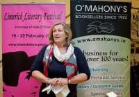 Author Mary Coll launches the Limerick Literary Festival at O'Mahonys Bookstore,

A star-studded line up of participants has been confirmed for the 2015 Limerick Literary Festival, held annually in honour of Limerick-born novelist and playwright Kate OâBrien.
 
Taking place from February 20th to February 22nd, this year's festival features author visits, readings, lectures and panel discussions at 69 OâConnell St (formerly The Belltable) and The Lime Tree Theatre at Mary Immaculate College in Limerick City.
 
Festival organisers today unveiled a programme that features Edna OâBrien, novelist, memoirist, playwright, poet, short story writer and author of âThe Country Girlsâ, as well as Man Booker Prize nominee Niall Williams, Poet, novelist, short-story writer and essayist Mary O'Donnell, poet John Montague, novelist Audrey Magee, and UL Frank McCourt Chair in Creative Writing Joseph OâConnor. 

Images by Sean Curtin Photo.