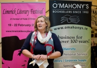 Author Mary Coll launches the Limerick Literary Festival at O'Mahonys Bookstore,A star-studded line up of participants has been confirmed for the 2015 Limerick Literary Festival, held annually in honour of Limerick-born novelist and playwright Kate OâBrien. Taking place from February 20th to February 22nd, this year's festival features author visits, readings, lectures and panel discussions at 69 OâConnell St (formerly The Belltable) and The Lime Tree Theatre at Mary Immaculate College in Limerick City. Festival organisers today unveiled a programme that features Edna OâBrien, novelist, memoirist, playwright, poet, short story writer and author of âThe Country Girlsâ, as well as Man Booker Prize nominee Niall Williams, Poet, novelist, short-story writer and essayist Mary O'Donnell, poet John Montague, novelist Audrey Magee, and UL Frank McCourt Chair in Creative Writing Joseph OâConnor. Images by Sean Curtin Photo.