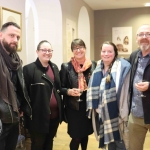 Ken Coleman, Aoife Byrne, Clodagh Twoney, Liane Heartlett and Adrian Byrne at the launch of Limerick Printmakers' new exhibition at the Hunt Museum on their 20th Anniversary. Picture: Conor Owens/ilovelimerick.